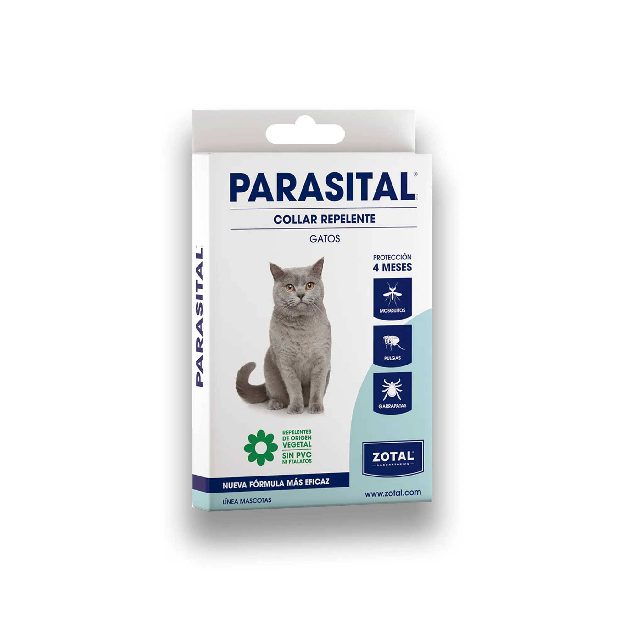 Collar Antiparasitario PARASITAL para Gatos contra Garrapatas, Pulgas, Mosquitos