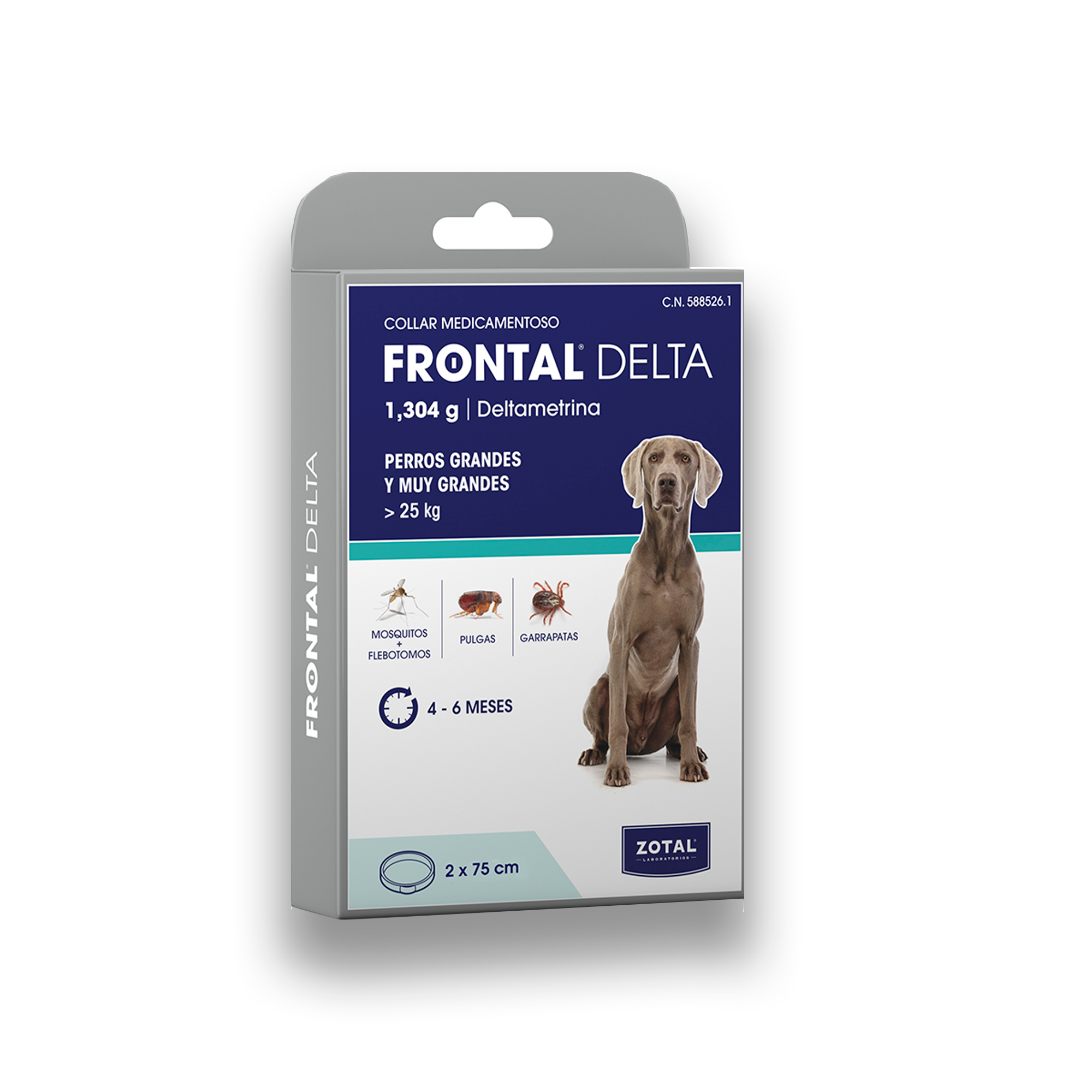 FRONTAL DELTA DUO Collar Perros Grandes (+ 25 kg) – Prevención Natural de Leishmaniosis y Parásitos como Garrapatas y Pulgas