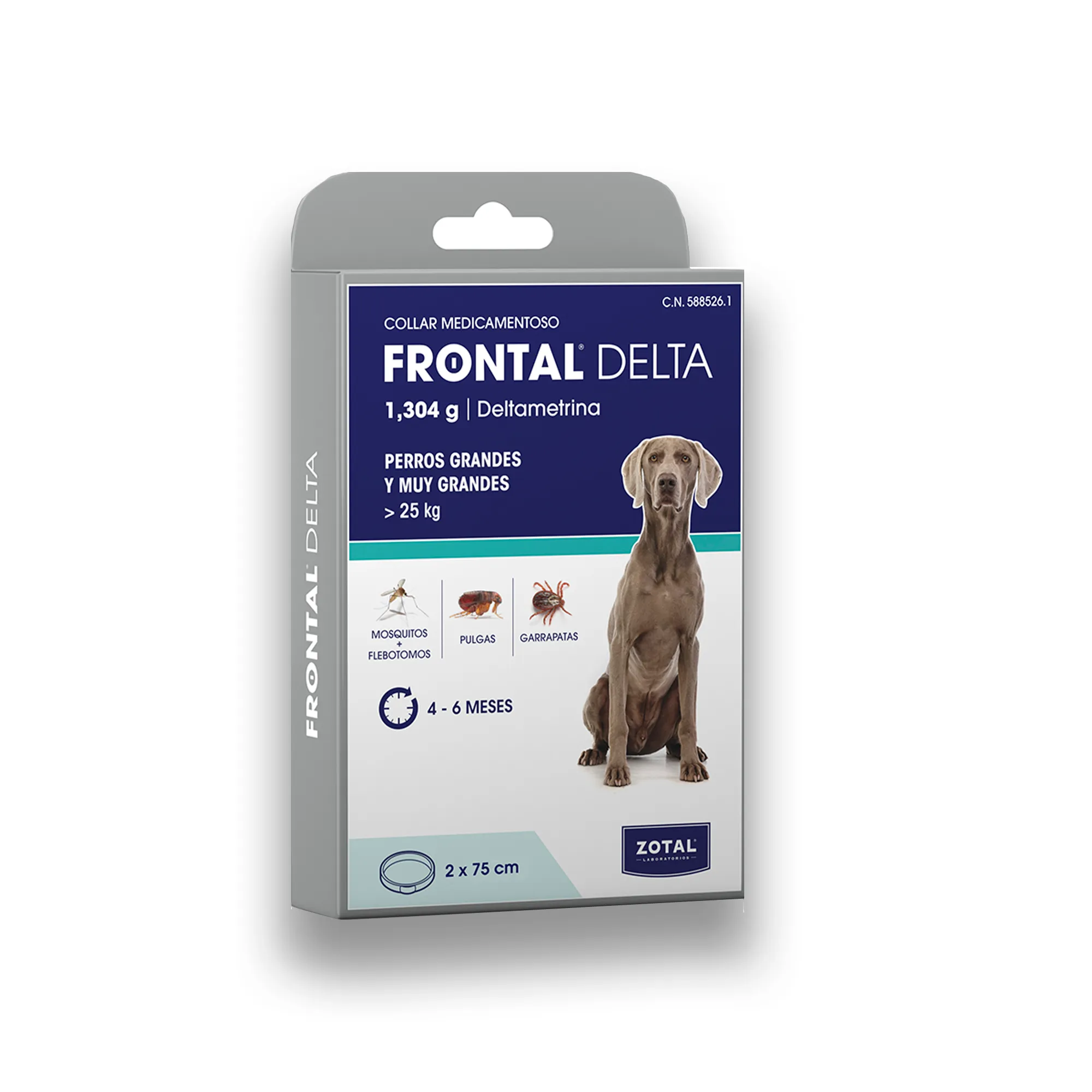 FRONTAL DELTA DUO Collar Perros Grandes (+ 25 kg) 2 Collares – Prevención Natural de Leishmaniosis y Parásitos como Garrapatas y Pulgas