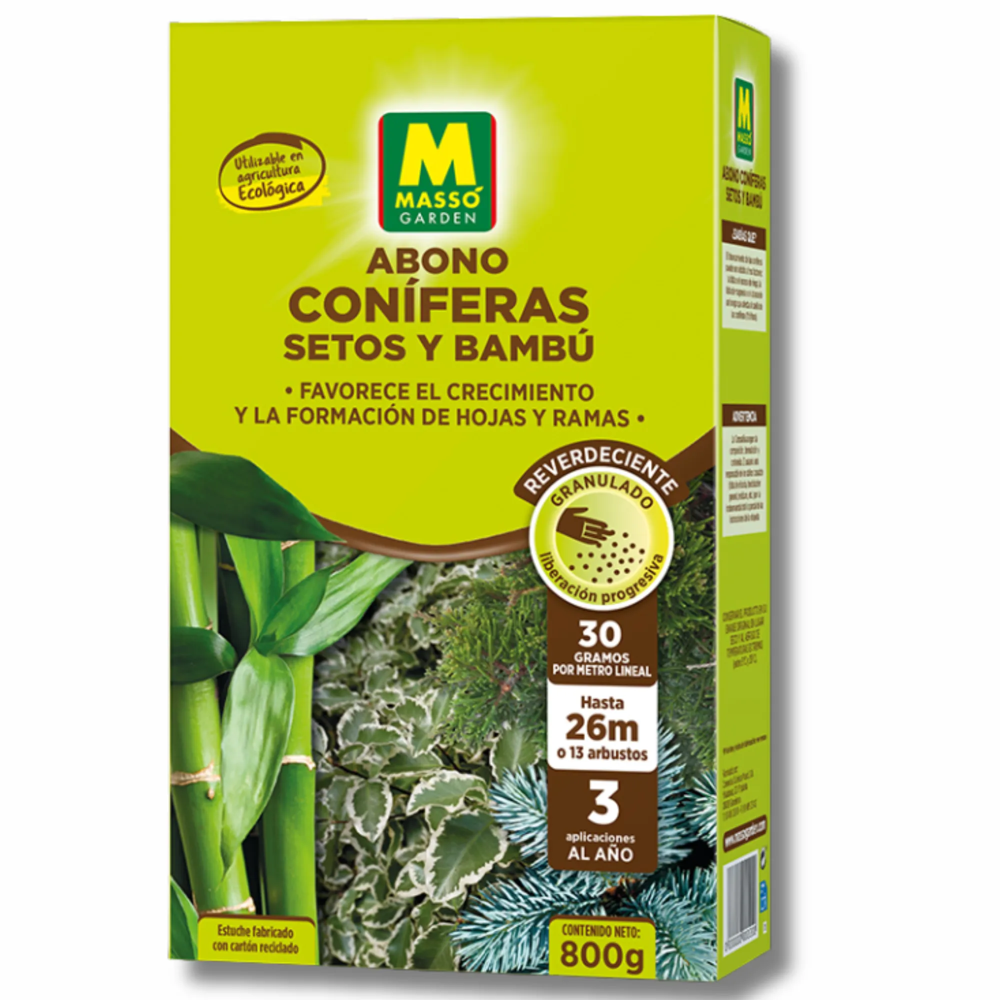Abono Coníferas Setos y Bambú ECO 800 g Massó Granulado