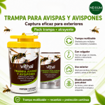 Kit Trampa para Avispas y Avispones con 3 Atrayentes de 50 ml