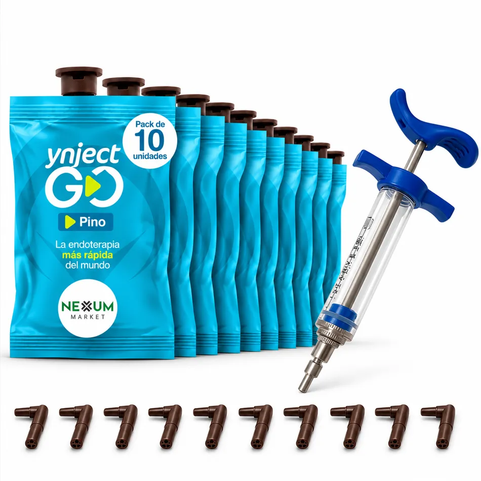 Pack 10 Ynject GO Endoterapia Procesionaria del Pino 25 ml Conectores Incluidos + Jeringa
