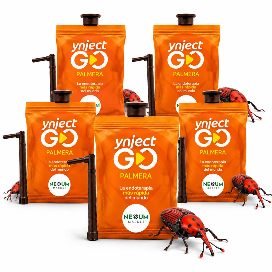 Pack 5 Ynject GO Palmera Endoterapia Picudo Rojo 55 ml Conectores Incluidos